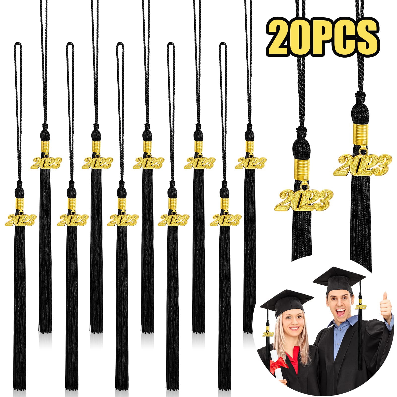 20 Pcs Graduation Tassel with 2023 Year Charm Graduation Cap Tassel for