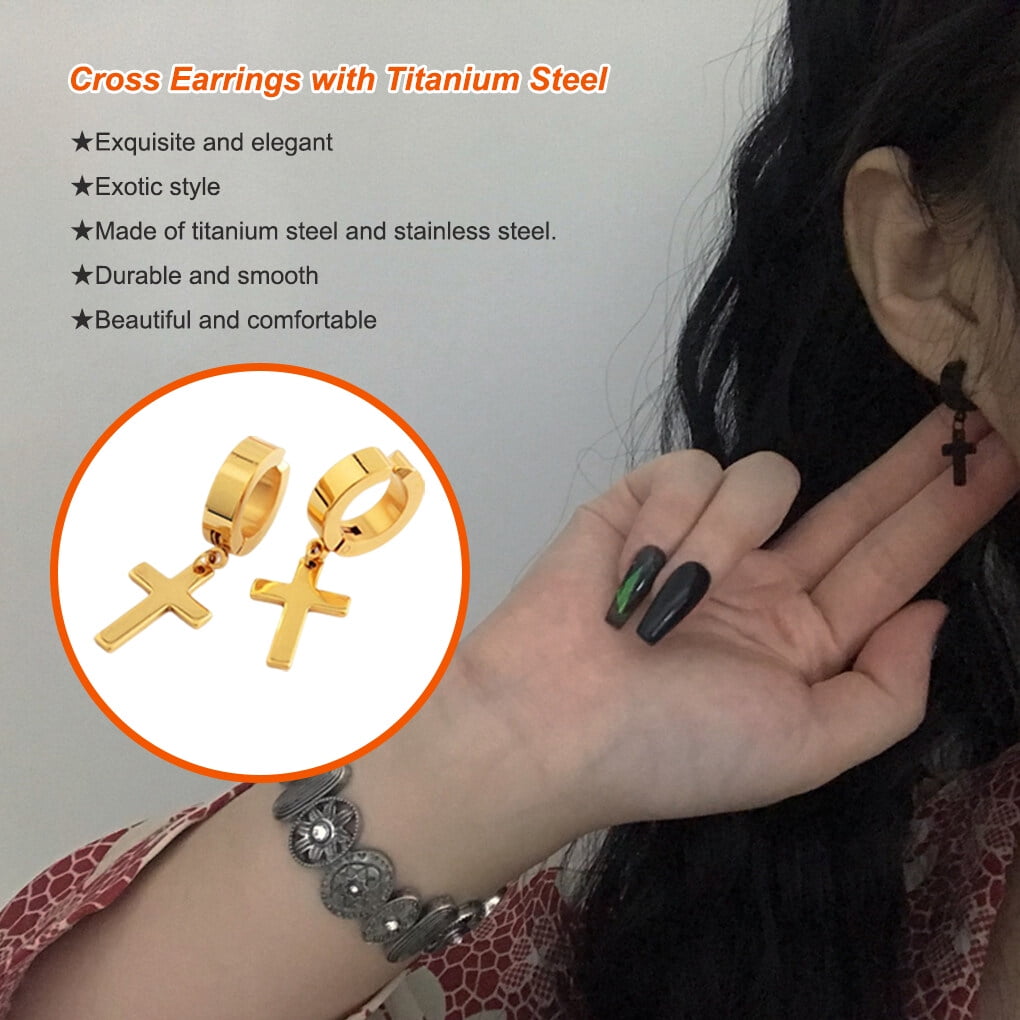 Goriertaly 5 Pairs Cross Earrings Korean Style Bright Eardrop Lovely Ear Studs Ear Clip Valentine s Day Halloween Parties Type 9 Walmart
