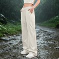thumbnail image 2 of MEICHEN Summer Essentials Fashion Clothing for Women Women Elastic Waisted Parachute Hiking Pants with Pockets Water Lightweight Pants Casual Pants for Women, 2 of 8