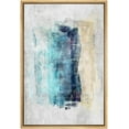thumbnail image 3 of PixonSign Framed Canvas Print Wall Art Teal, Blue, Yellow Brushstrokes Abstract Shapes Illustrations Modern Art Minimalist Multicolor Pastel for Living Room, Bedroom, Office - 24"x36" Natural, 3 of 5