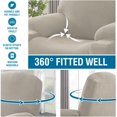 thumbnail image 4 of Stretch Jacquard Electric Lift Recliner Cover with Side Pocket (Fossil Color) - Universal Fit for Standard & Large-Size Recliners (Rear Circumference 78-88", Seat Width 24-33"), Anti-Slip,, 4 of 6