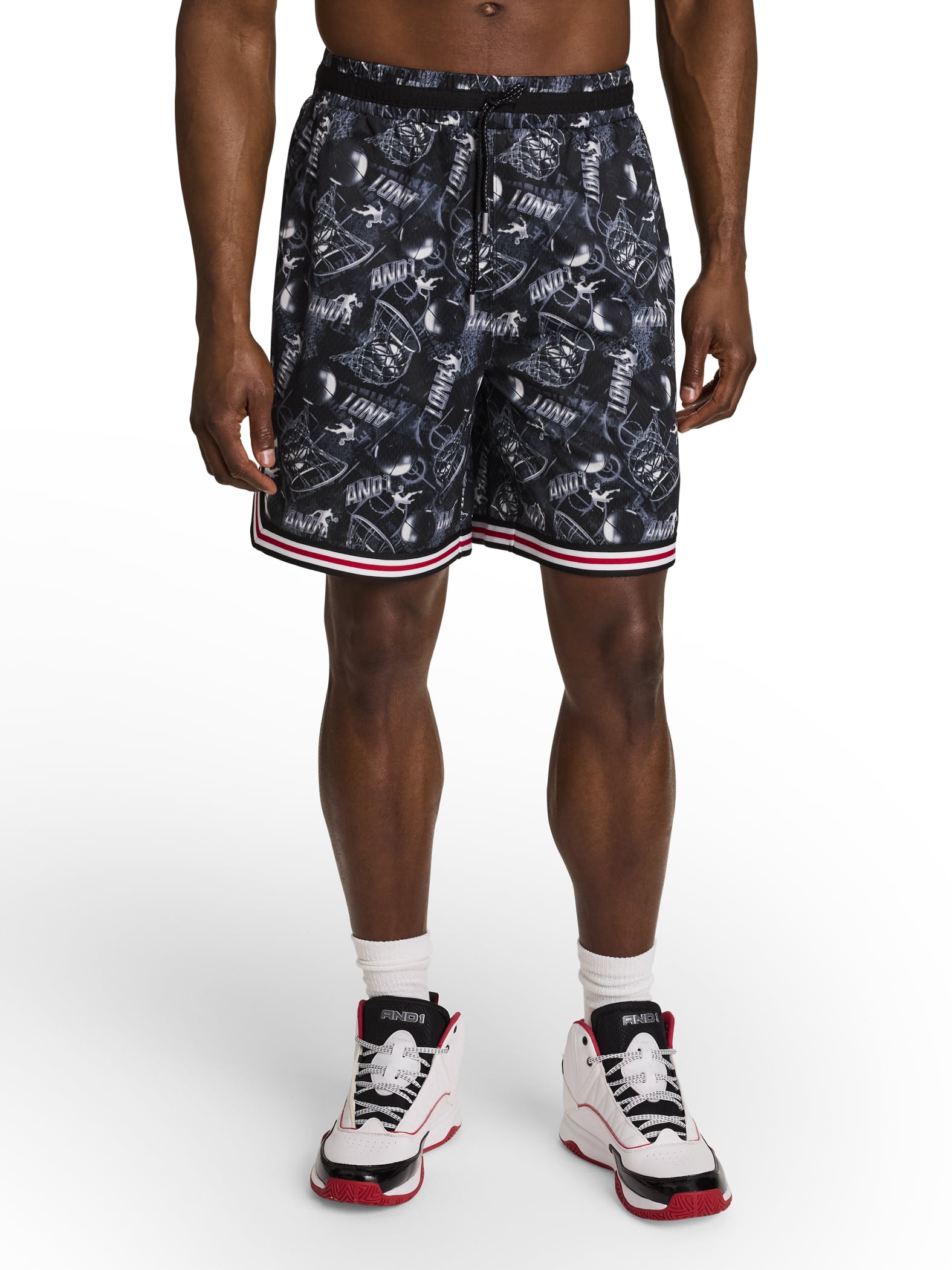 AND1 Men's and Big Men's Challenger Short, 8" inseam, Sizes XS-5XL