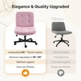 thumbnail image 5 of TYUIOP Swivel Armless Criss Cross Chair with Dual-Use Wheels,Adjustable Height Cross-Legged Office Desk Chair, Vanity Chair, Rolling Computer Chair for Home,Teddy Fleece Purple, 5 of 9