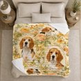 thumbnail image 5 of Vintage Beagle Portrait Collage Roses Nostalgic Floral Design, Peaceful Pet Portrait Pattern, Warm Flannel Blanket for Living Room and Bedroom, Dog Lovers Just Because Gift, Pet Lover Home Decor, 5 of 9