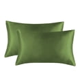 thumbnail image 1 of Granjero Gordo 2 fundas de almohada antiestáticas de seda natural para cabello y piel, suaves y transpirables, 20 x 25 pulgadas (verde), 1 of 5