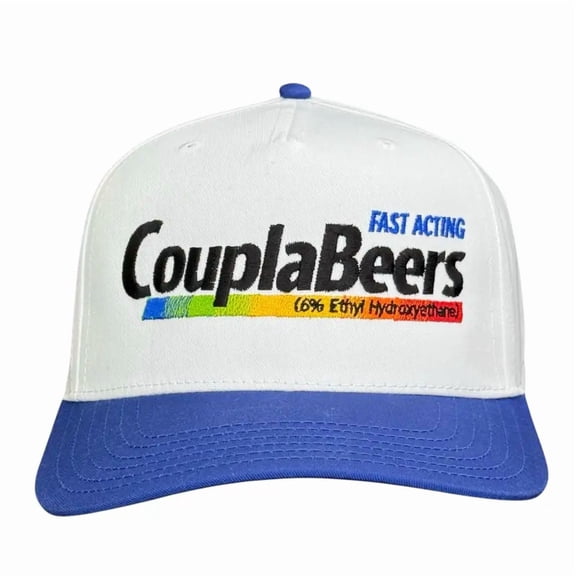 Coupla Beers Funny Embroidered Hat, Fast Acting Party Drinking Cap with Bold Lettering, Adjustable Snapback for Festival Barbecue Tailgate and Casual Streetwear, Unique Gift for Beer Lovers