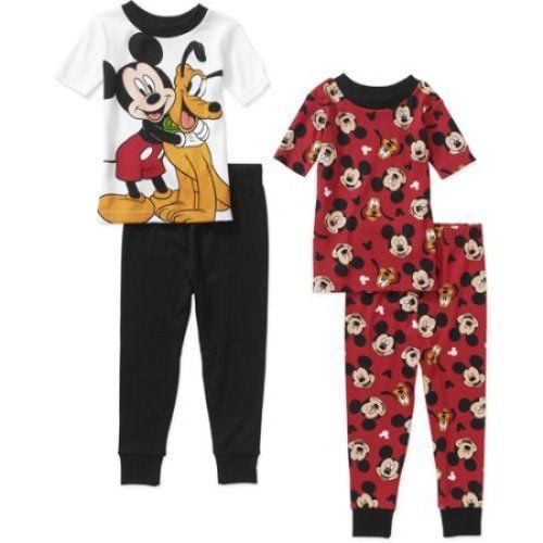 2T 3T 4T MICKEY MOUSE DISNEY Flannel Pajamas Sleepwear Set NWT Toddler's Sz 