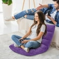 thumbnail image 4 of BOBOKY Floor Chair, Video Gaming Chairs with Back Support, Adjustable 14-Position, Alloy Steel Frame, Soft Coral Fleece, Lazy Sofa Lounge for Reading Living Room Recliner for Adults Kids,Purple, 4 of 10