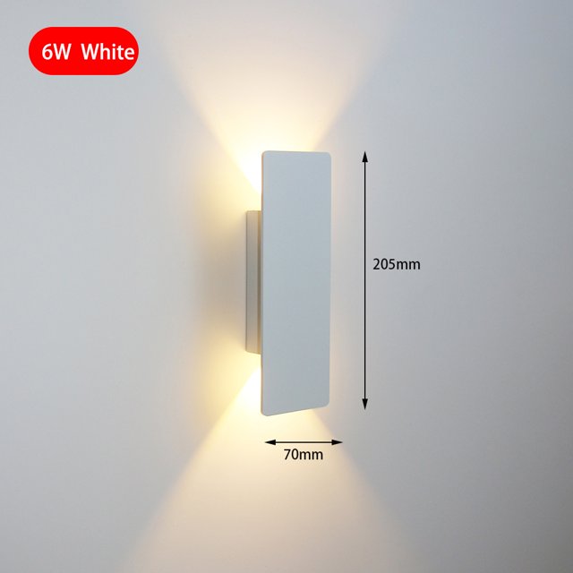 Blueday Applique Murale Moderne en Aluminium 6W LED Haut Bas Abat-Jour Acrylique Intérieur
