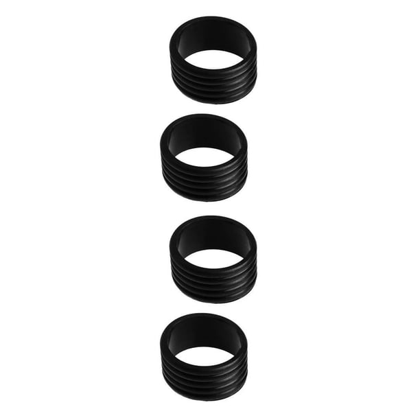 Greeniant Anillo de mango de raqueta de tenis de silicona, 2 uds., banda de fijación decorativa de Color sólido elástico, accesorios de Negro 2piezas