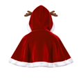 thumbnail image 4 of REDARER Girls Christmas Hooded Cape Cute Reindeer Antler Xmas Shawl Velvet Holiday Costume Cape for Kids Party Cosplay,32CM, 4 of 4
