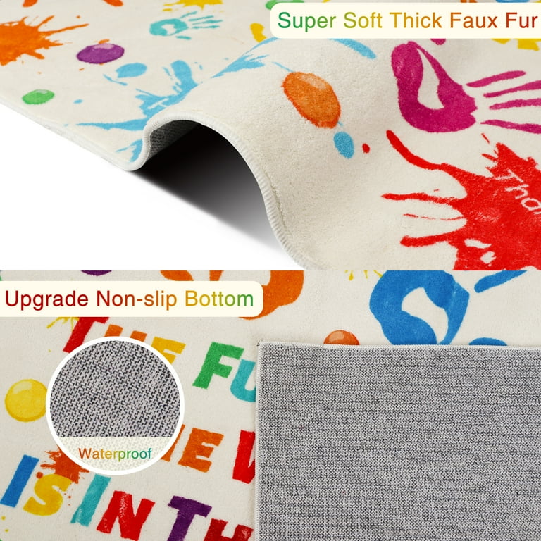 Free Shipping! AKASISRUG Colorful Kids Rug, Washable Rug for
