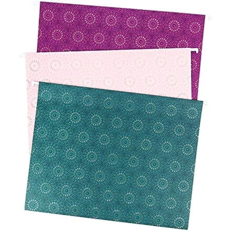 Hanging File Folders, Fleuri Jewel Tones, 12 Count