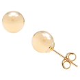 thumbnail image 2 of A&M 14K Yellow Gold Ball Stud Earrings for Women, Lightweight Push-Back, 3mm–9mm Sizes, Gift Box Included, 2 of 7