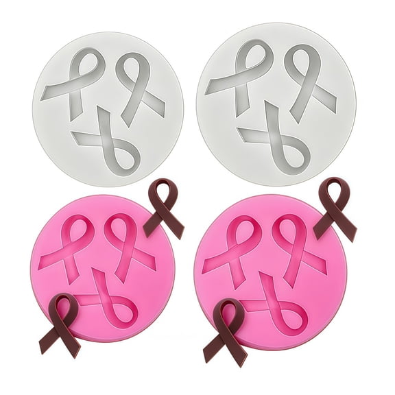 Naisfei 4-Pack Mini Ribbon Silicone Candy Mold – DIY Baking Tool for Fondant, Truffles, Pudding, Pastry, Fruit And Ice Cream