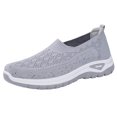 thumbnail image 2 of Aobny Easy Spirit Shoes Woman Shoes Flatform Mesh Shoes Walking Shoes Shoe Flat Heel Gray Slip-On Round Toe Soft Toe Comfortable Shoes for Women,Size 36, 2 of 9