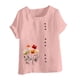 thumbnail image 4 of Puntoco Liquidación de blusas cortas para mujer Blusa informal y de lino con botones y manga corta estampada para mujer, 4 of 4