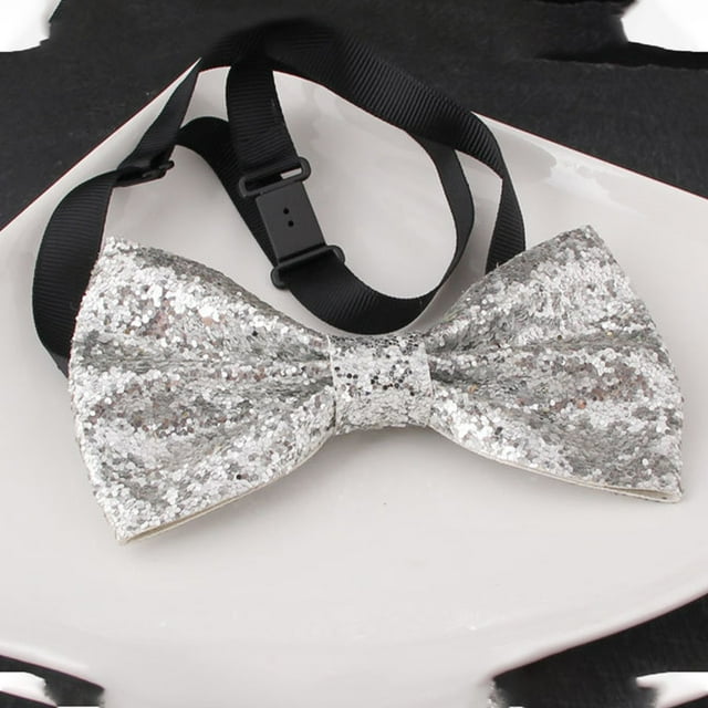 Up To $10 Tie Silver Mens Banquet Performance English Color Adjustable Bow Bow Tie