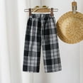 thumbnail image 6 of Gibobby Toddler Baby Boy Girl Sweatpants Checkered Harem Trousers Gingham Linen Pants Long Jogger Little Kids Lounge Bottoms(Black,9-12 Months), 6 of 7