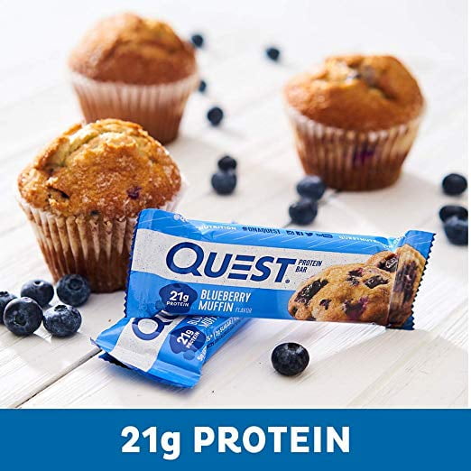 Quest Protein Bar, 20g Protein, Blueberry Muffin, Gluten Free, 12 Count