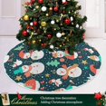 thumbnail image 6 of FMSHPON Snowflake Santa Xmas Tree Xmas Christmas Tree Skirt Stand Mat for Holiday Party Decoration Indoor Outdoor 48 inches, 6 of 6