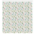 thumbnail image 2 of Ambesonne Christmas Shower Curtain, Pine Trees Heart Motifs, 69"Wx70"L, Pearl and Multicolor, 2 of 4