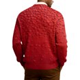 thumbnail image 4 of QHRMKOG Men's Cardigan Sweaters Cute Valentine's Day Heart Cardigan Print Relaxed Fit Long Sleeve V Neck Button Up Cardigan Sweater Fashion Ribbed Knit Sweater Red 2XL, 4 of 7