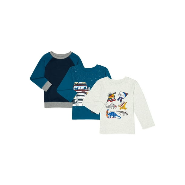 Garanimals Baby Boy & Toddler Boy LongSleeve TShirts Multipack, 3Pack, 12M5T