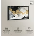 thumbnail image 2 of Golden Liquid Canvas Modern Black White Abstract Wall Art by Art Remedy, Black Frame, 54" x 36", 2 of 7