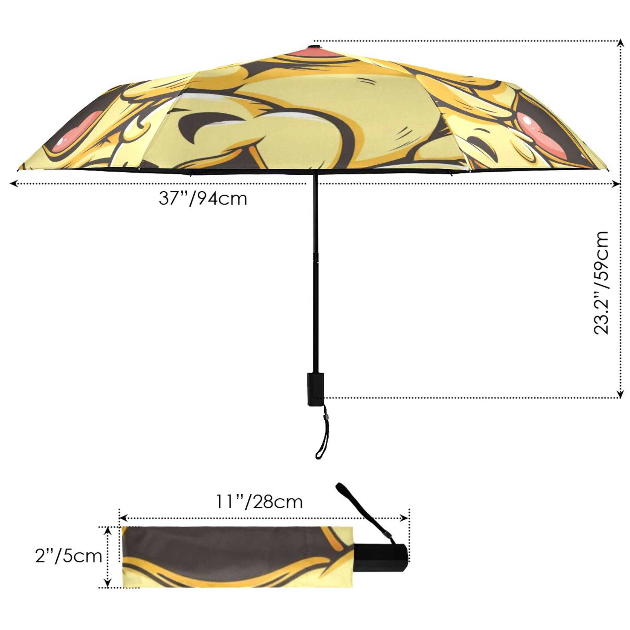 Happy Cute Ducks Compact Sun Umbrella Windproof Travel Umbrellas for Rain Strong Portable UV Protection