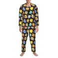 thumbnail image 3 of Yiaed Cartoon Bird Owl Print Men’s Pajamas Set - Long Sleeve Button Down Sleep Shirt and Pajama Bottoms Sleepwear Set Mens Pjs Sets Men's Pajama Bottoms-Large, 3 of 7