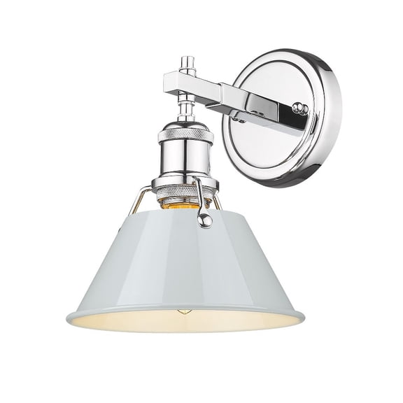 3306-BA1 CH-DB Golden Lighting Orwell - 1 Light Bath Vanity-9.88 Inches Tall and 7.5 Inches Wide-Chrome Finish-Dusky Blue Shade Color