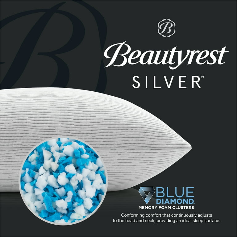 Beautyrest Silver Charcoal Lux Bed Pillow with Removeable Cover