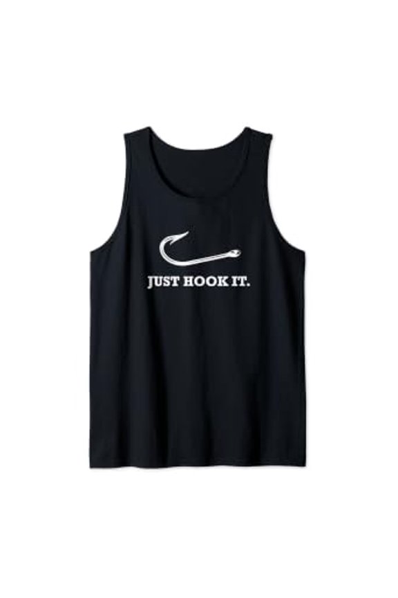 Lake Life Fishing Just Hook It Fish Tank Top Size S-3XL