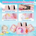 thumbnail image 4 of MoKo Kids Floaties Swim Vest for 22-66 Lbs, Swimming Training Equipment with Three Security Buckle for 3-10 Years Girls Boys, Pink Unicorn, 4 of 6