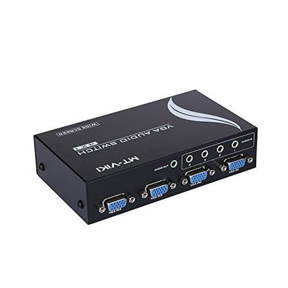 E-SDS 4-Port VGA Switch Video Audio Switcher Box (HDDB15 + 3.5mm) for PC Sharing