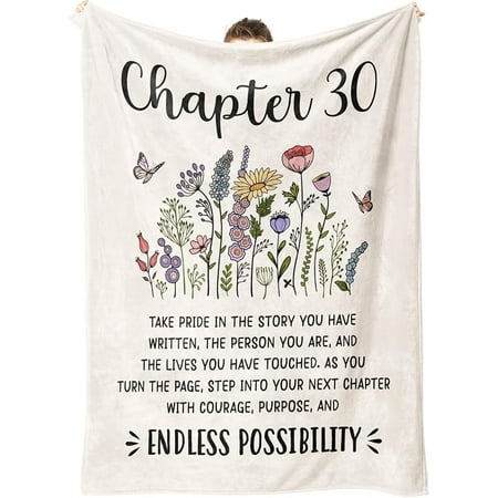 30th Birthday Gifts for Women Chapter 30 Throw Blanket 30 Year Old Bday Gifts for Women Daughter Friend 1995 30th Birthday Decorations for Her Turning 30 Throw Blankets