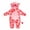 Pink, variant on Coerni Kids Animal Onesie Soft Flannel Jumpsuit Heart Graphic & 3D Cow Hood Boys Girls Fall Winter Thickened Thermal One Piece Pink Cow