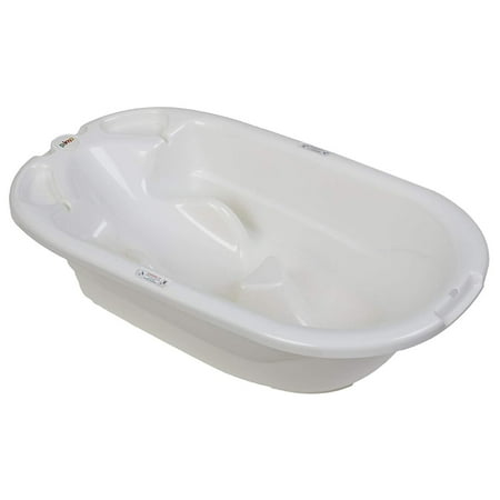 EuroBath, Pearl White, Baby bath for ages 0 to 24 months with 2 bathing positions, 0-6 month infants are bathed in reclining position and 6-24 month.., By