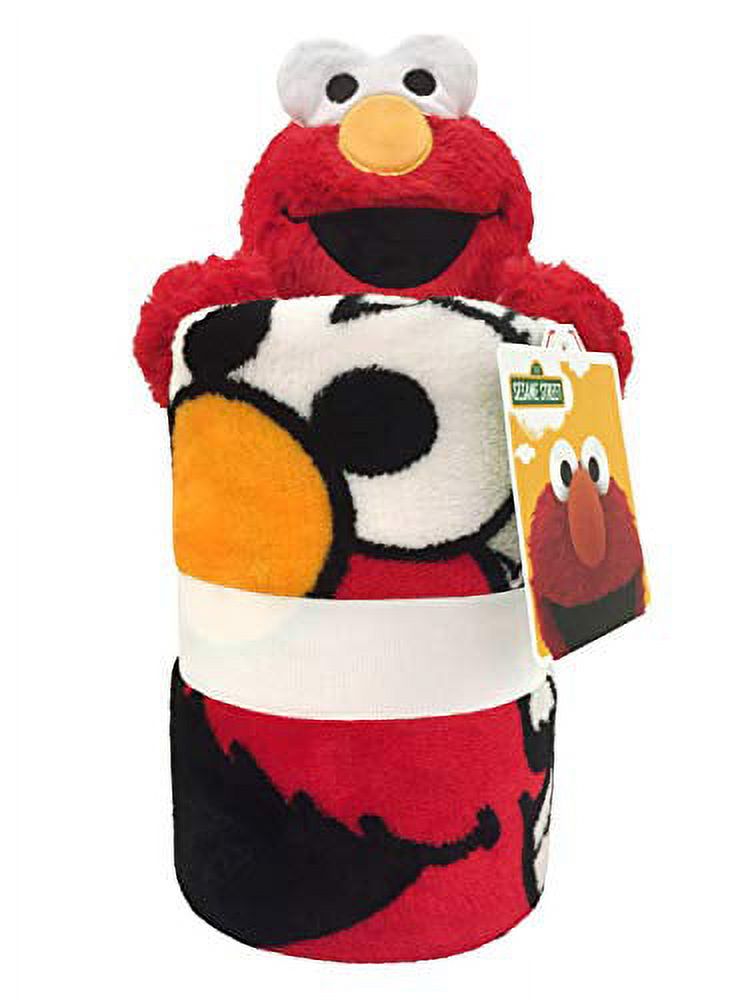 Sesame Street Hip Elmo Pillow Buddy and 40x50 inch Red & Grey Throw Blanket Set, 100% Microfiber - image 3 of 5