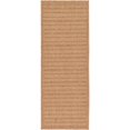 thumbnail image 1 of Unique Loom Outdoor Collection Transitional Indoor & Outdoor Casual Striped Tonal Border Area Rug, 2' 2" x 6' Runner, Light Brown/Olive, 1 of 1