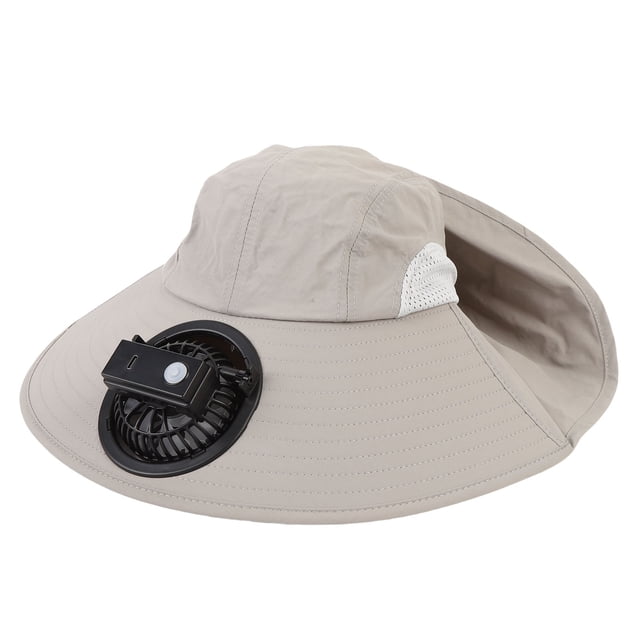 Sombrero De Ala Ancha Para El Sol Con Ventilador, Sombrero De Ventilador Al Aire Libre Recargable Por USB Para Pescar