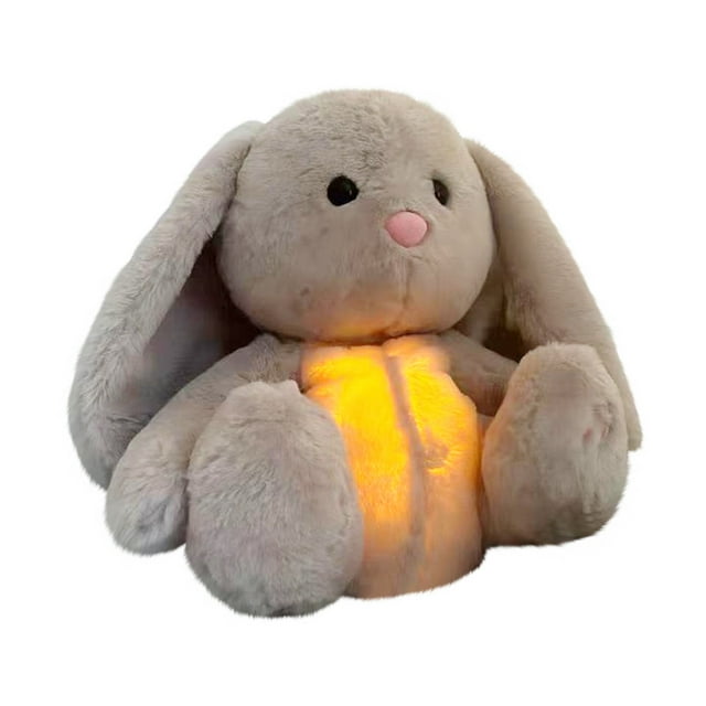 Conejito de peluche para dormir con sensor de llanto | Conejito de peluche con luz relajante y sonidos relajantes | Ayuda para dormir a recién nacidos | Juguete reconfortante para la educación temp