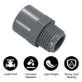 thumbnail image 3 of Uxcell 12Pcs Adaptador de Rosca Macho de 1/2" Conector de Tubo para Drenaje de Fregadero, Adaptadores para Conectar Tubos, Gris, 3 of 6