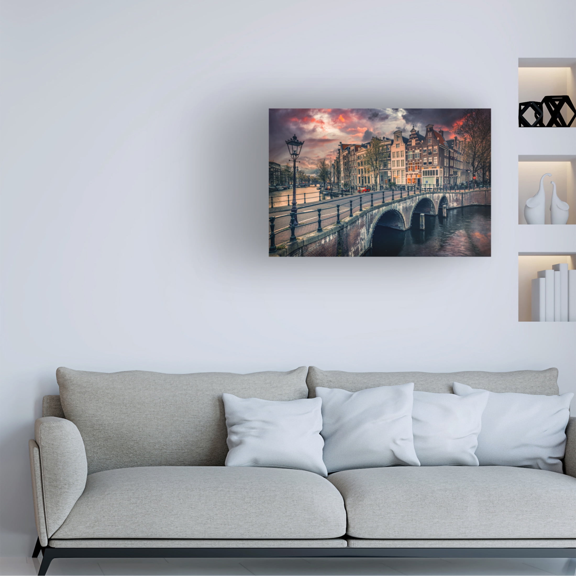 Canvas Wall Art - Adrian Popan 'Amsterdam' Wall Art for Living Room, Bedroom, or Office Décor by Trademark Fine Art - 32 x 22 Inches