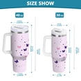 thumbnail image 3 of Pink Butterflies Water Bottles 30oz Insulated Tumblers Double-Walled Ergonomic Handle Leak Proof, 3 of 10