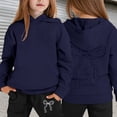 thumbnail image 2 of Girls Bow Print Jogging Suits Sweatsuits 2 Piece Set Oversized Hoodie and Sweatpants Kids Fall Winter Clothes Navy 9 Years-10 Years, 2 of 5