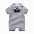 thumbnail image 2 of Baby Onesies Boy Baby Boys Gentleman Romper One-Piece Outfit Tuxedo Style with Snap Closure, 2 of 9