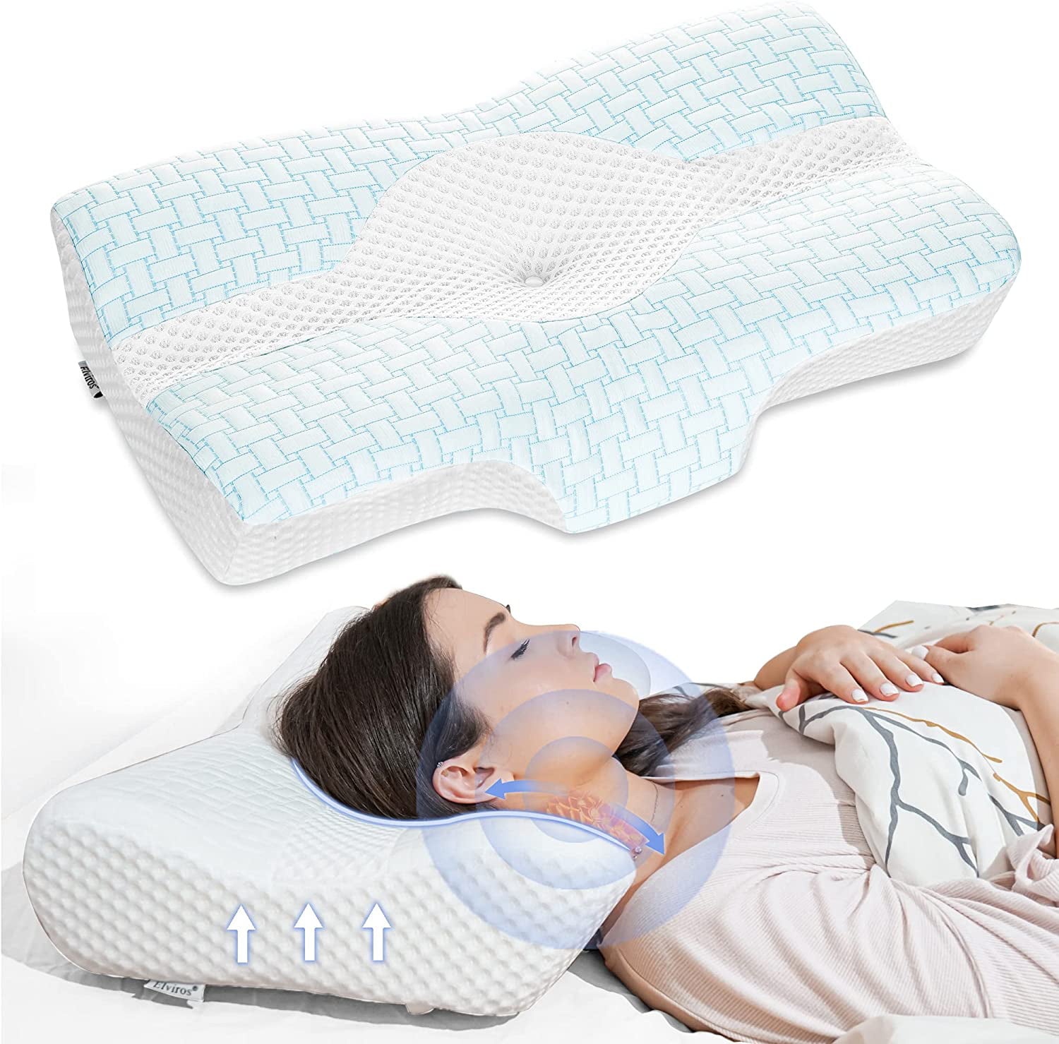Memory Foam Pillow Orthopedic Contour Pillow Cervical Pillow for Neck Pain 