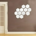 thumbnail image 5 of Vikakiooze Home Decor , 12Pcs 3D Mirror Hexagon Vinyl Removable Wall Sticker Decal Home Decor Art, 5 of 5